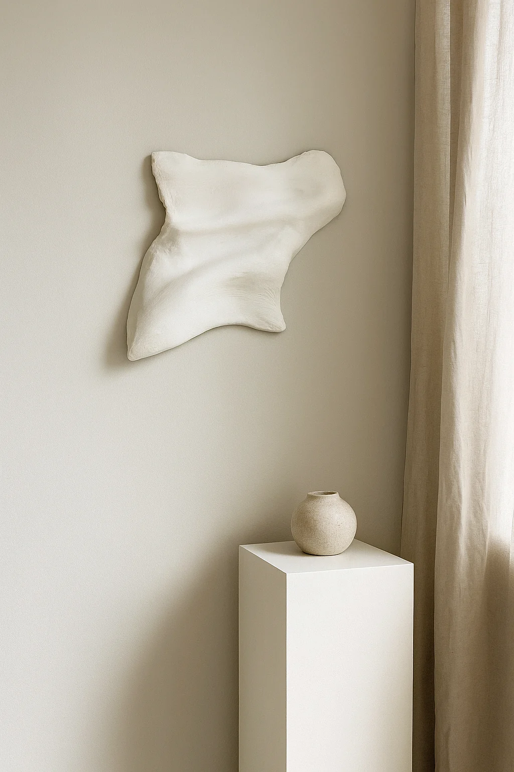 Sacred Curves mini sculpture styled in a warm minimalist interior