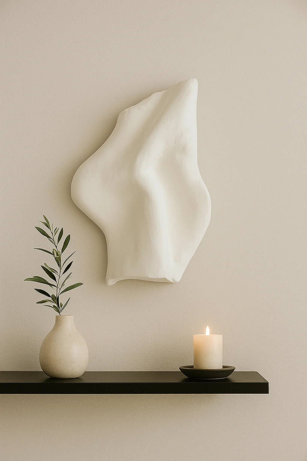 Rise in Silence mini sculpture wall mockup